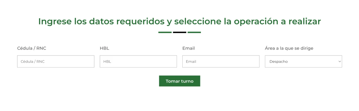 Tomar el turno en línea